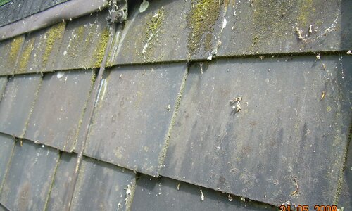 Asbesthaus - site: roofing made of fiber cement | © 2019, CRB Analyse Service GmbH | © CRB Analyse Service GmbH